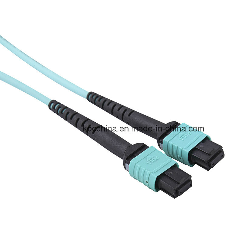 MTP MPO Om3 Aqua 12cores Fiber Optic Patchcord