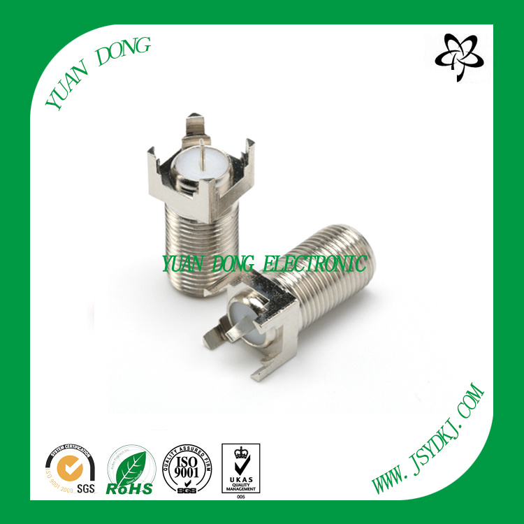 180 Degree Right Angle 75 Ohm Through Hole RF Female Jack