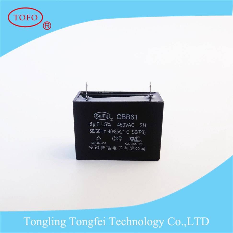 Cbb61 Capacitor with 450V 250V 350V