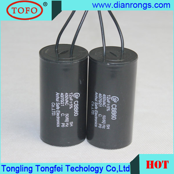 450VAC 12mfd Cbb60 Polypropylene Film Capacitor
