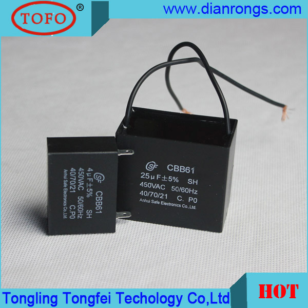 Cbb61 Capacitor Epoxy Resin Cbb61 Fancapacitor 450V