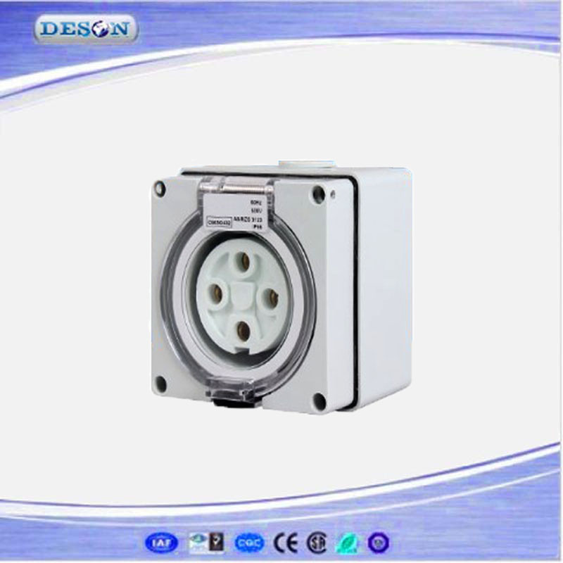 IP67 4pin 10A/20A/32A/40A/50A Australia Standard Waterproof Industrial Socket with Switch