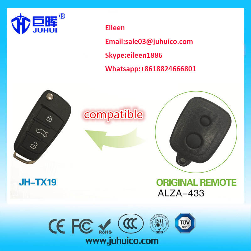 The Replacement of Original Rolling Code Alza 433MHz Remote Control for Car Alarm System