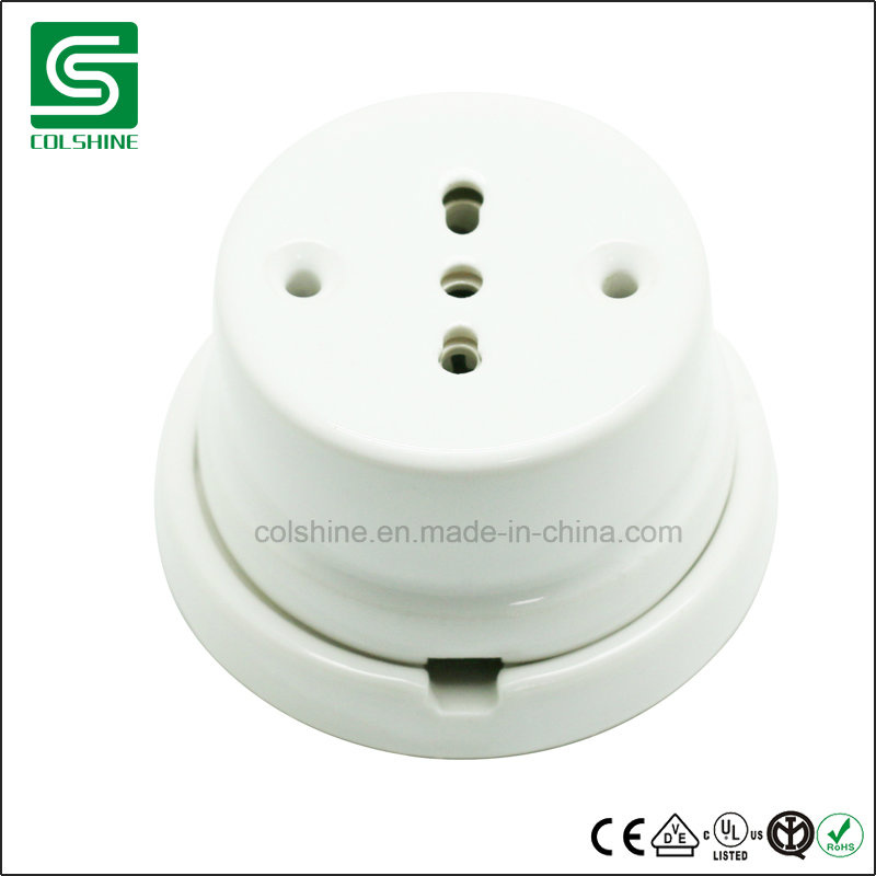 Italian Vintage Rotary Porcelain Ceramic Wall Switch and Socket