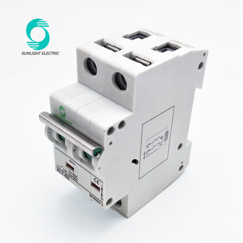 High Quality XL7-63 1A~63A 1000V 2p MCB Low Voltage DC Miniature Circuit Breaker