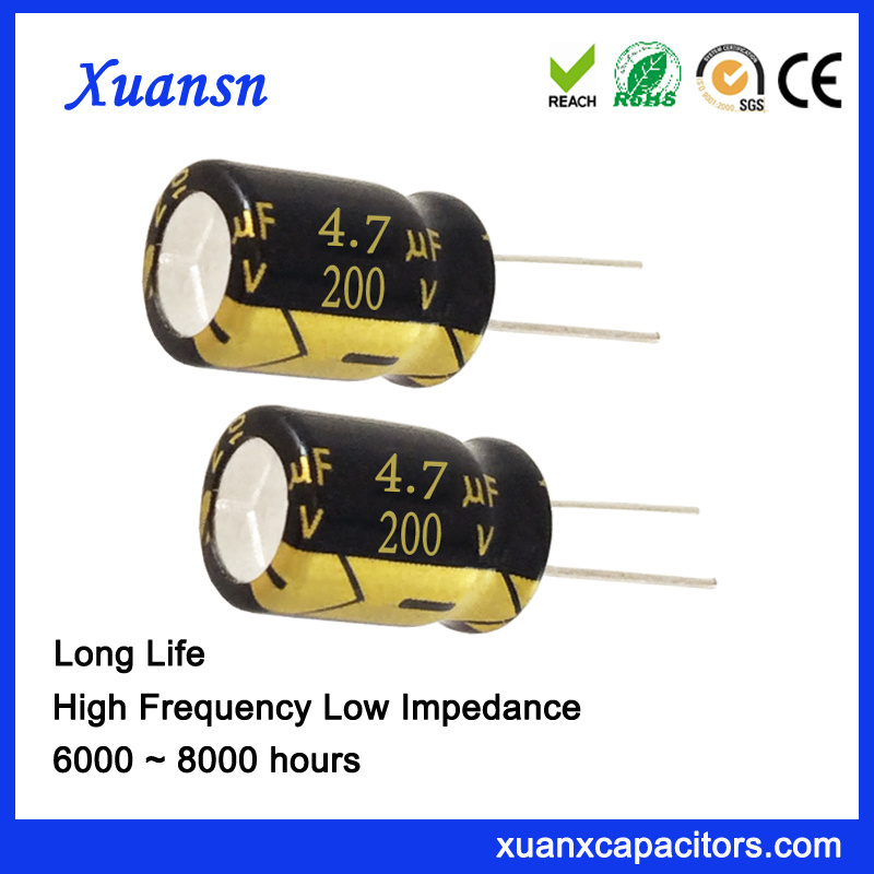 200V 4.7UF Long Life Radial Capacitor Electrolytic 105º C