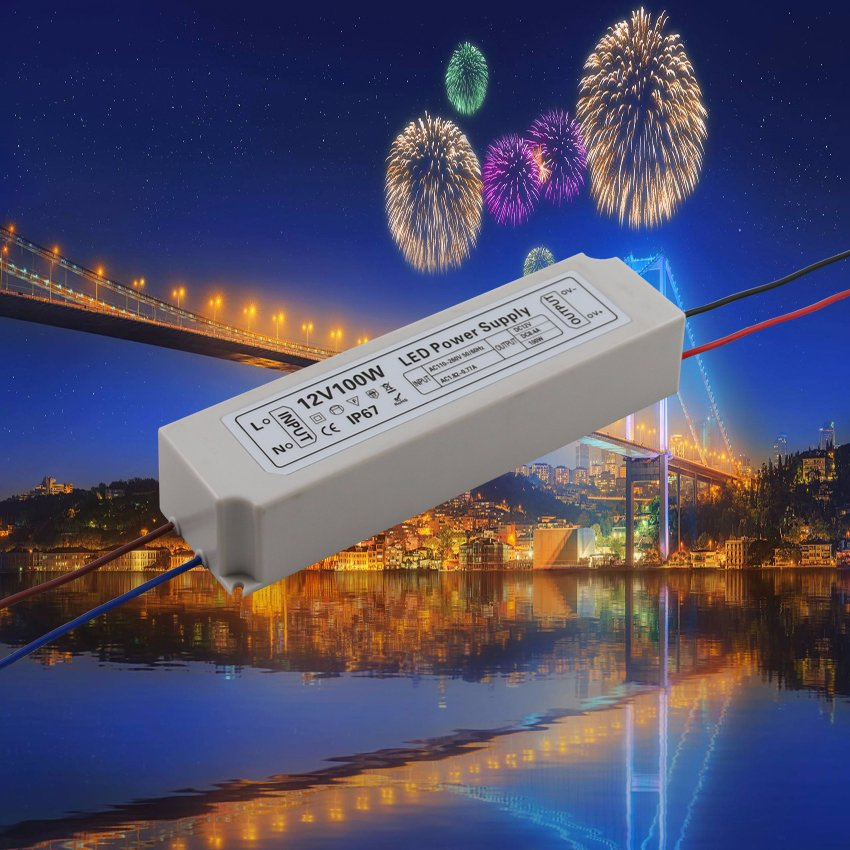 12V 8A Plastic Waterproof LED Power Supply Ce RoHS Hts-Series