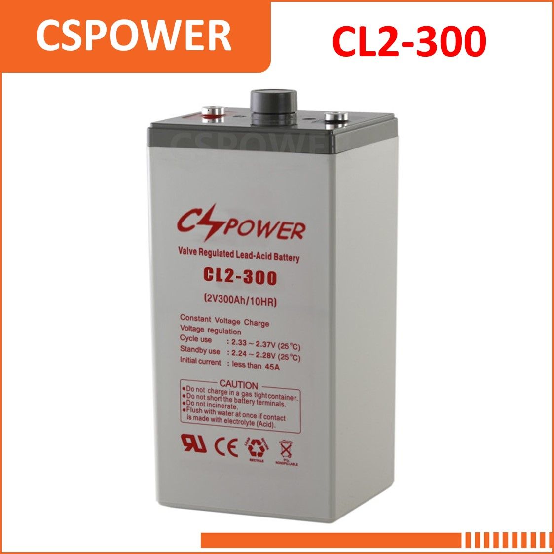 Deep Cycle Battery 2V300ah Solar UPS EPS Wind PV Cl2-300