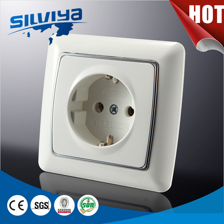 Grounding 1 Gang 2pin German Electrical Wall Socket