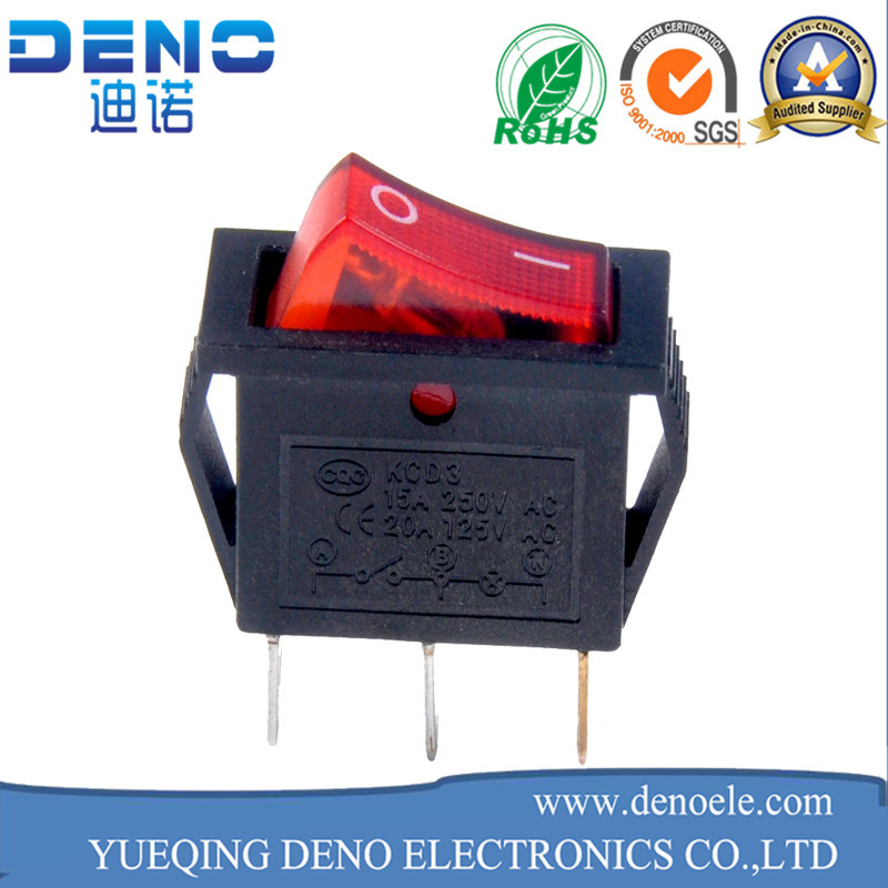 3 Pin Lighted Waterproof Kcd01 Kcd1 Rocker Switch