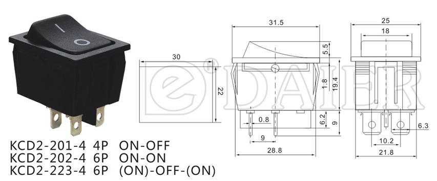 Cheapest 16A Rocker Switch 250V T125 R11 Without Light