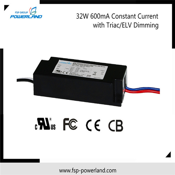 High Efficiency 32W 600mA Constant Current Triac/Elv Dimmable LED Driver