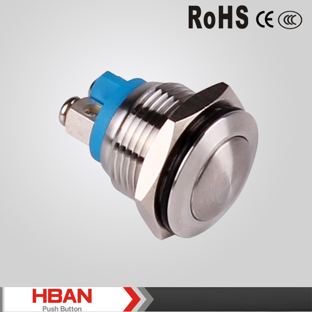 19mm Domed Head 2pins Screw Terminal Pushbutton Switch