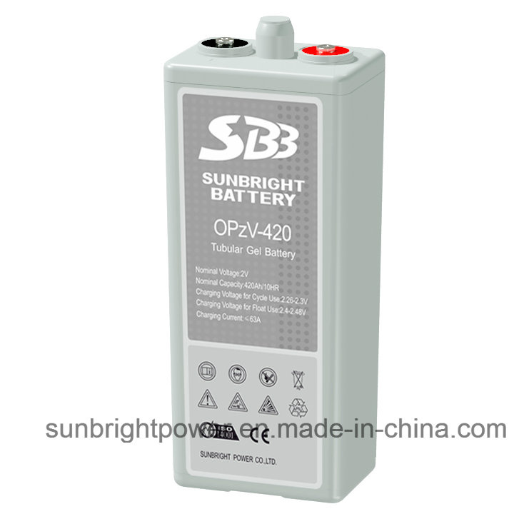 2V420ah Solar Telecom Long Deep Cycle Gel Opzv Battery