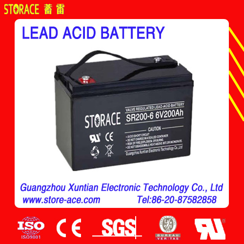 VRLA Storage Battery Sr200-6 UPS Battery 6V200ah