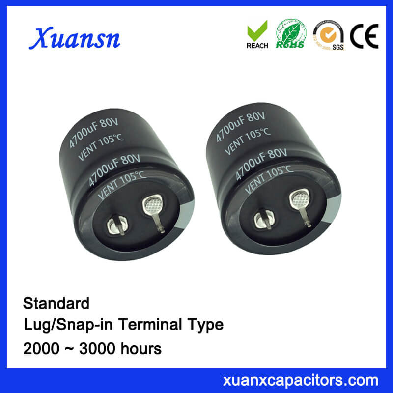 Snap in 4700UF 80V Capacitor for Frequency Converter