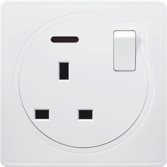British Standard 13A Square-Pinned Switched Socket with Neon (A3)