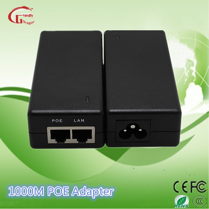 24V 1A Poe Injector Desktop Power Adapter 100Mbps Fast Ethernet