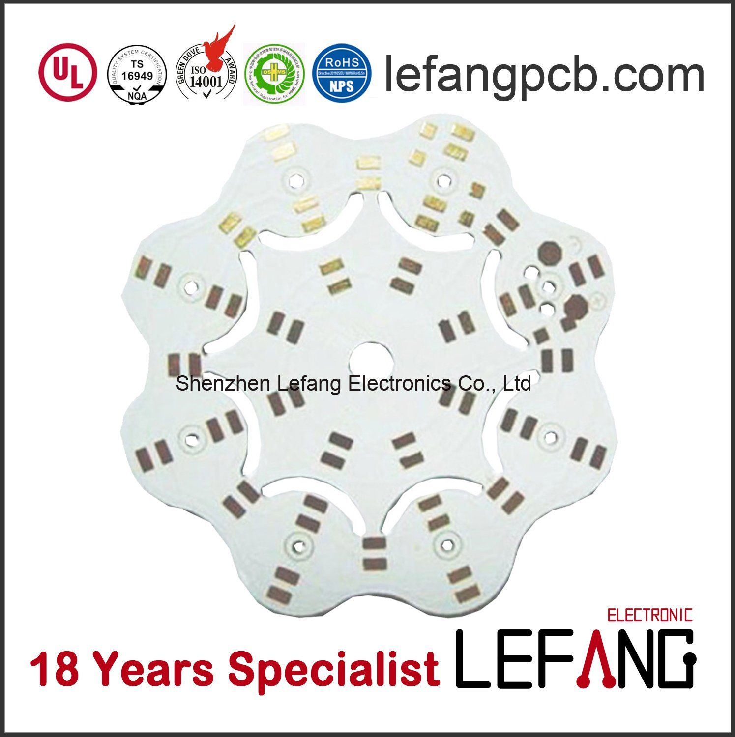 Immersion Gold Aluminum PCB Board for LED Light