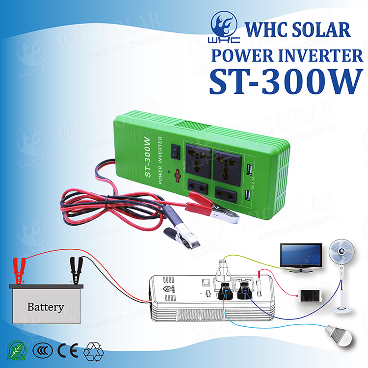 Whc Portable 300W Socket Inverter with Phone Charger