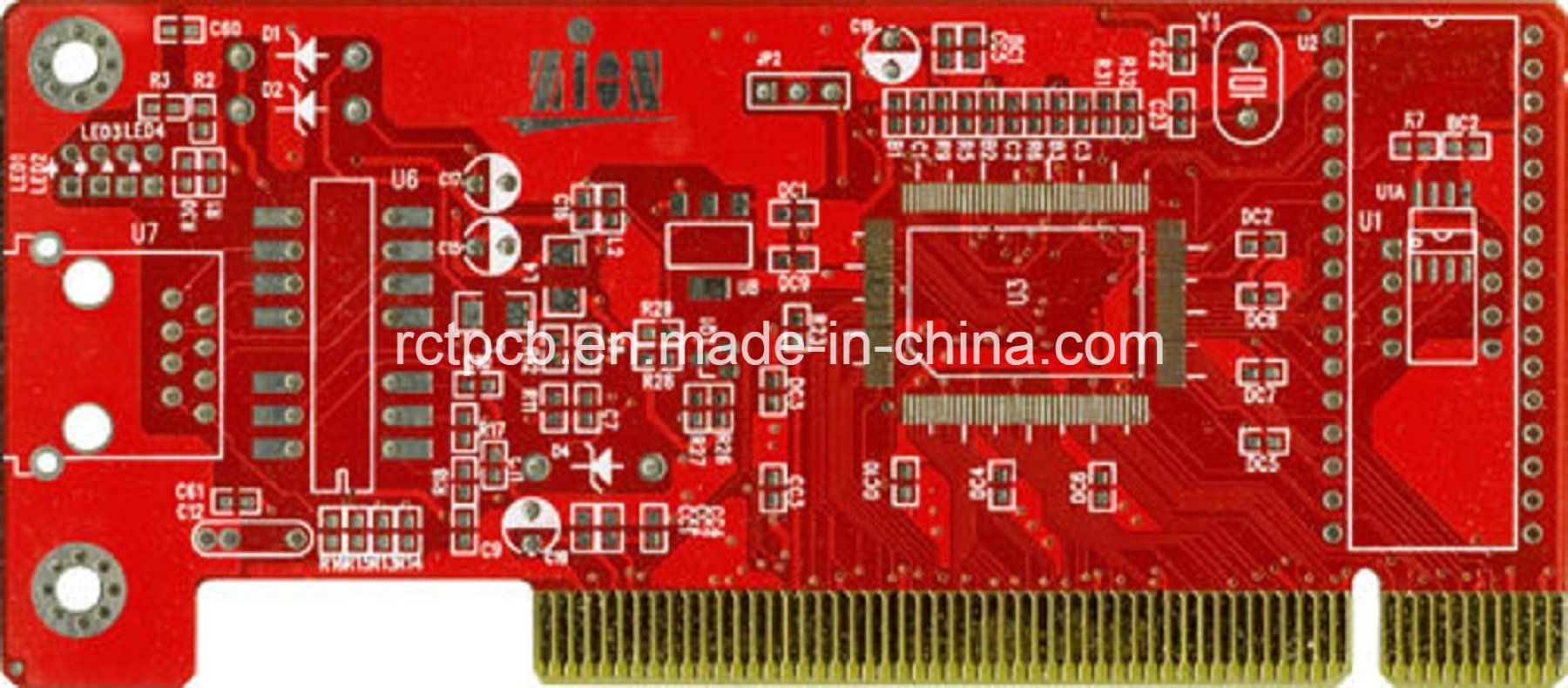 Double Sided Gold Finger PCB with Red Colour