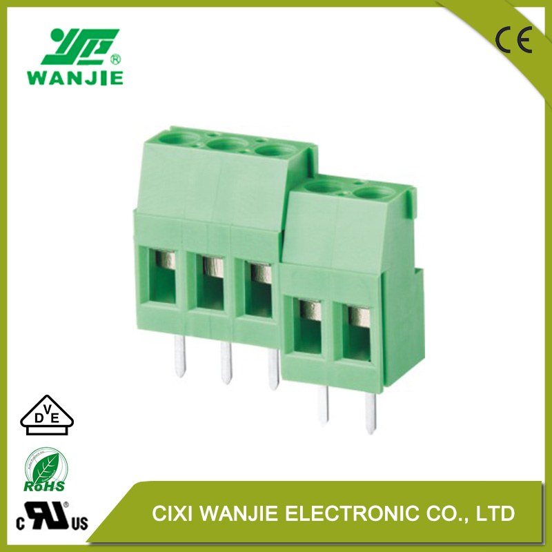 PCB Screw Terminal Block with High Current Electrical Connector Wj105r/105V/105ra/105va, Pitch 5.0mm