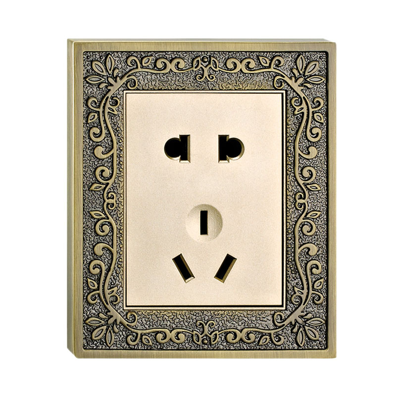 Forged Brass Faceplate Hotel Wall Socket