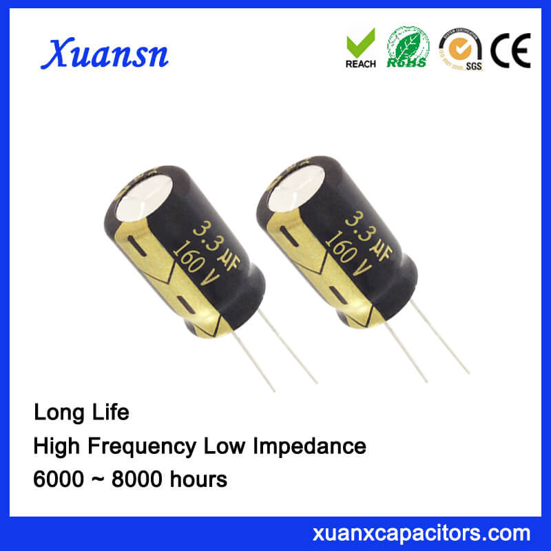 High Voltage 160V 3.3UF Aluminum Electrolytic Capacitor