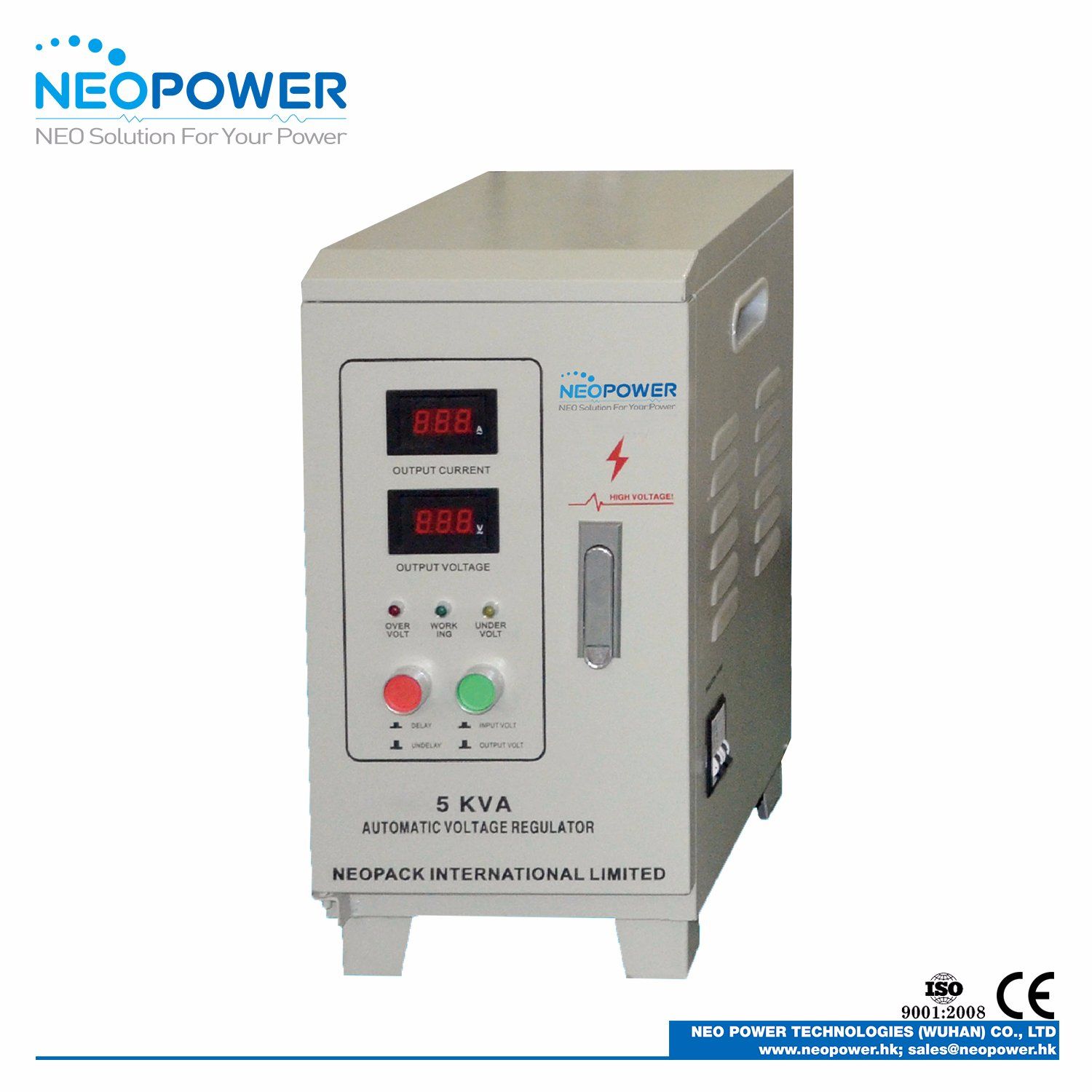 5kVA Servo AC Voltage Stabilizer with LED Voltmeter