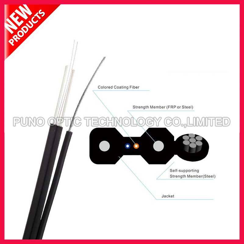 China Factory 2 core FTTH PVC Fiber Optic Drop Cable