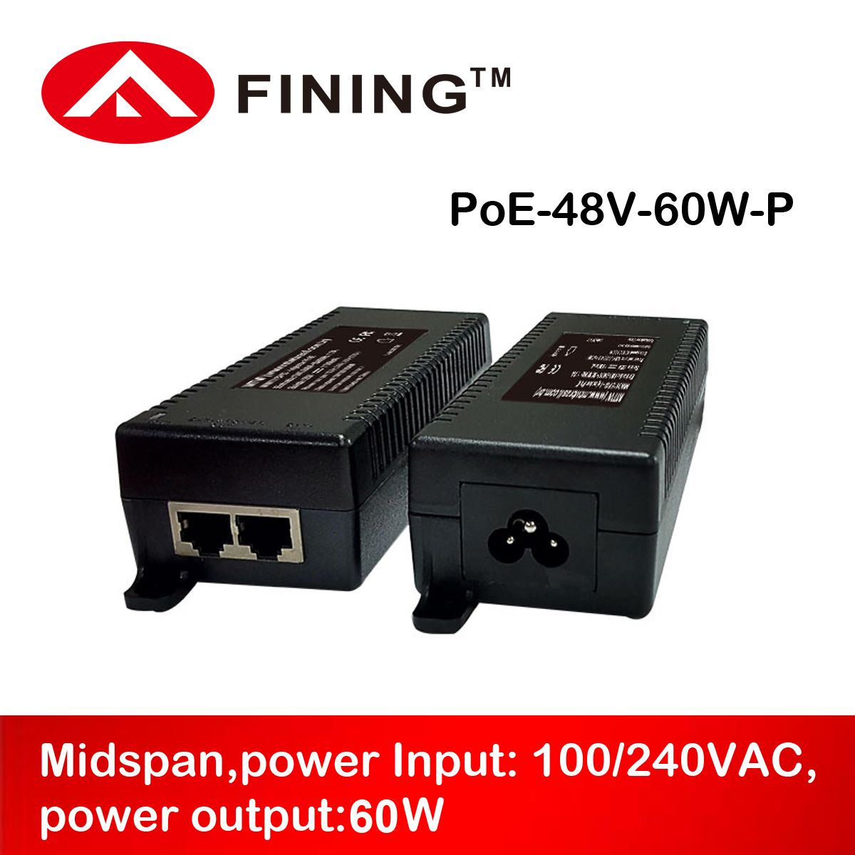 48V High-Power Passive Poe Injector-48V1.25A Poe Adapter