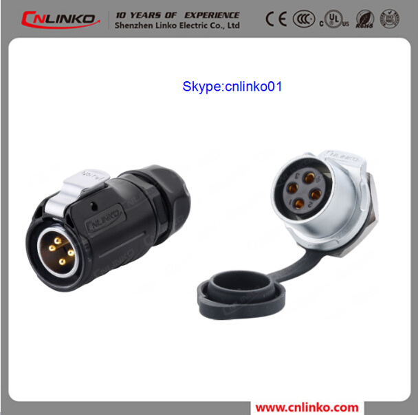 Waterproof 4pin Power Application Electrical Connector Plug and Socket Connector for LED Light