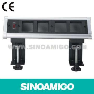 Modern Office Desktop Connection Panel on Desk