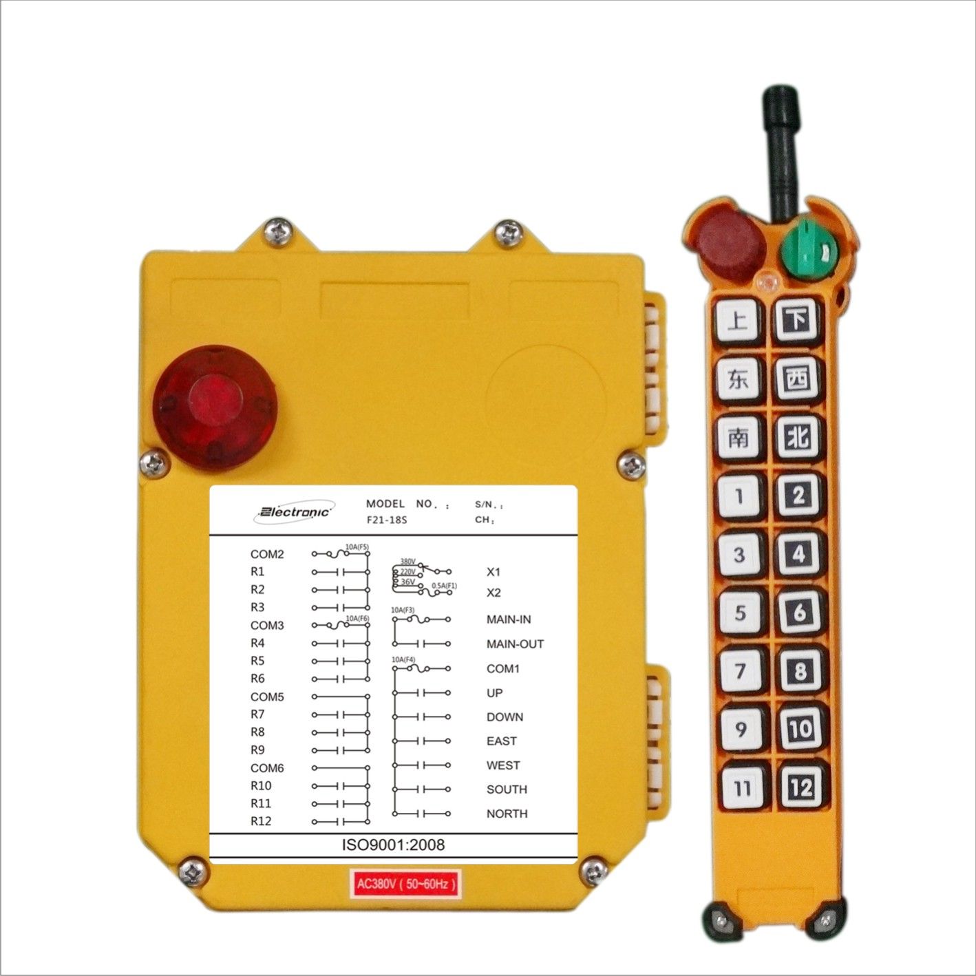 Portable Multi-Channel Industrial Wireless Crane Radio Remote Control (F21-18S)
