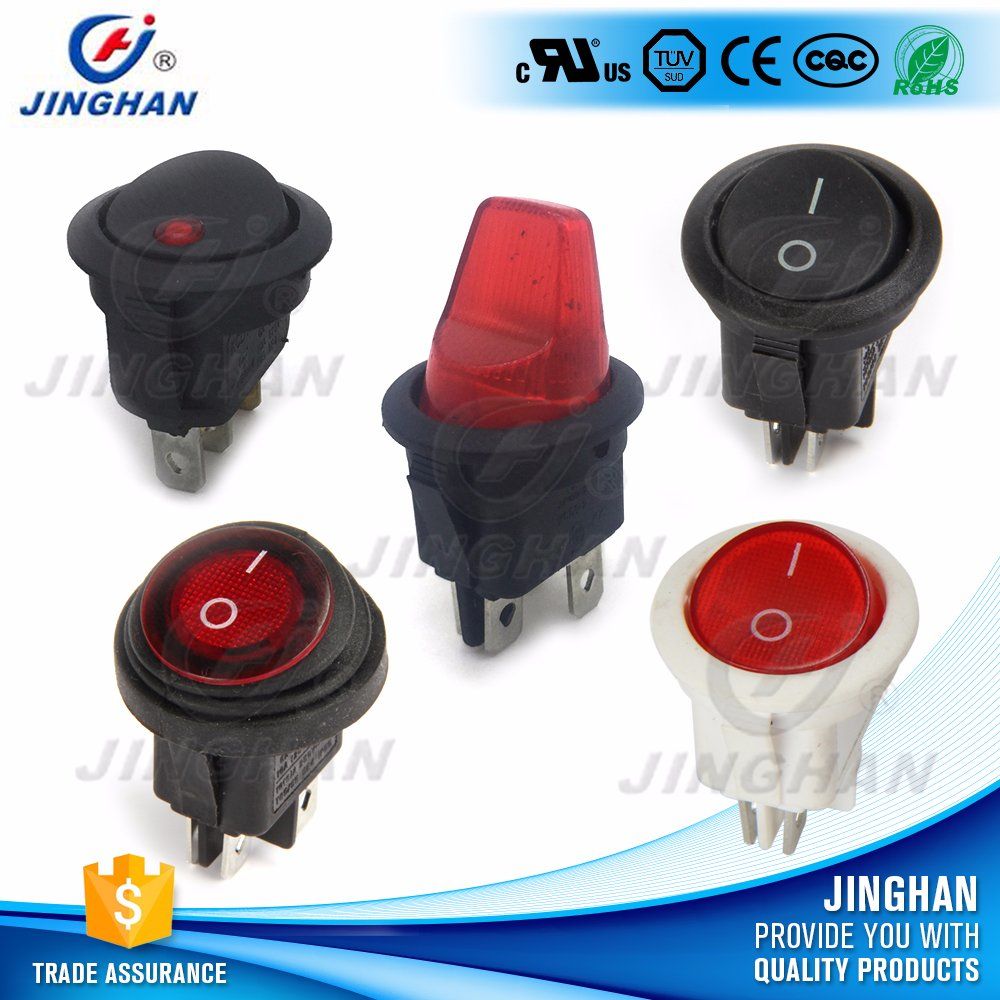 Kcd1-224 Waterproof Illuminated Round Rocker Switch T85