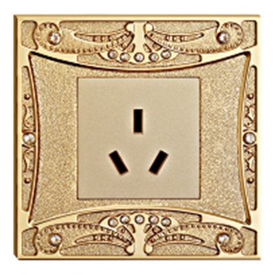Diamond Hotel Brass Power Outlet with 24k Finish