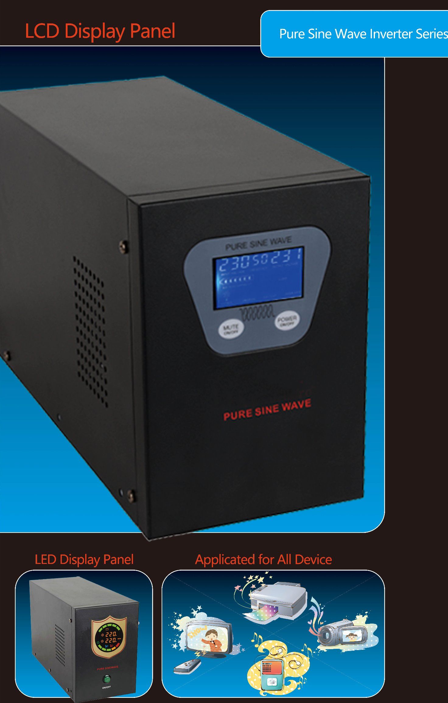 Low Frequency UPS Power Inverter with Battery Charger
