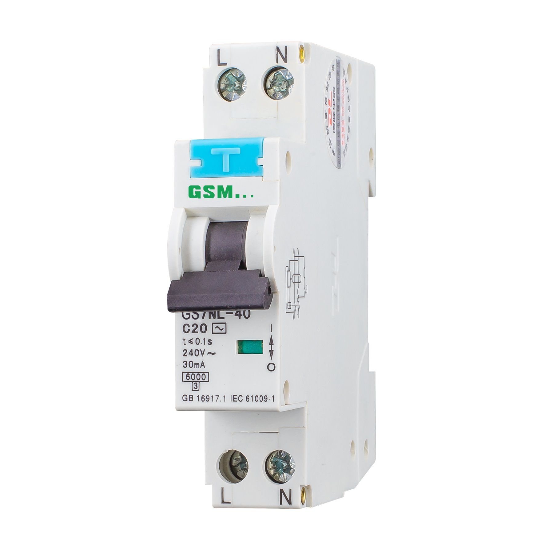 RCBO Miniature Circuit Breaker MCB GS7nl-40
