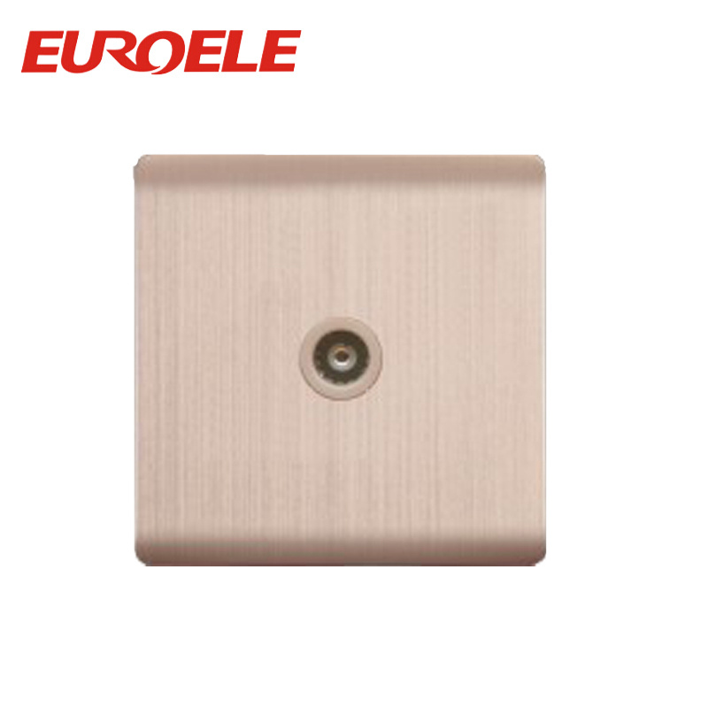 Champagne Gold Aluminum Plate Electric TV Socket/Satellite Socket