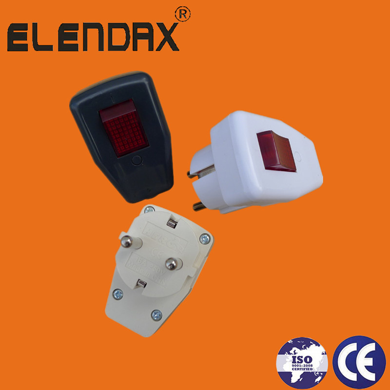2 Pin Plug with Earth&Switch (P7055)