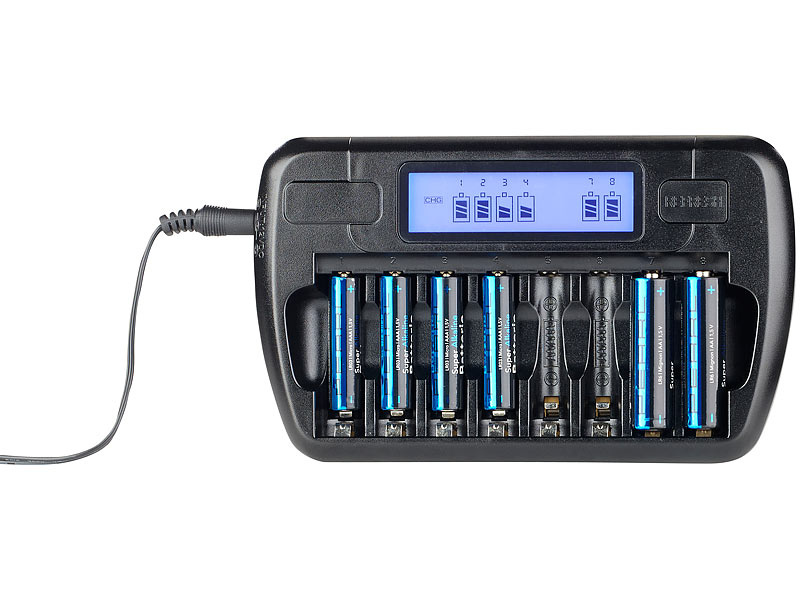 8 Slot Intelligent AA / AAA Ni-MH/Ni-CD Battery Charger LCD Display Battery Charger