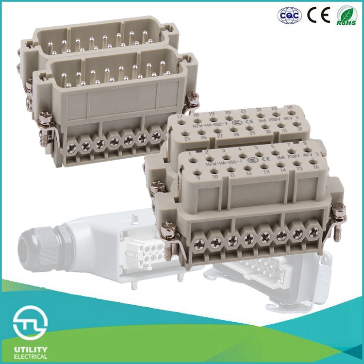 32p Mini Size Heavy-Duty Connector Insert 250V/16A