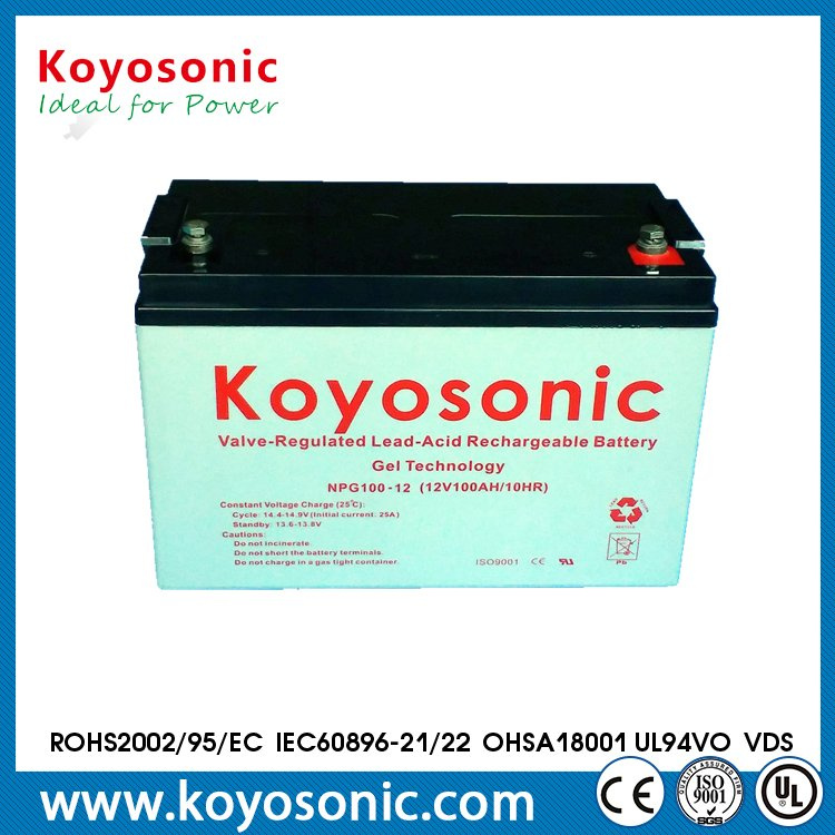 VRLA Rechargeable 12V 100ah Gel Battery for Wind Power System