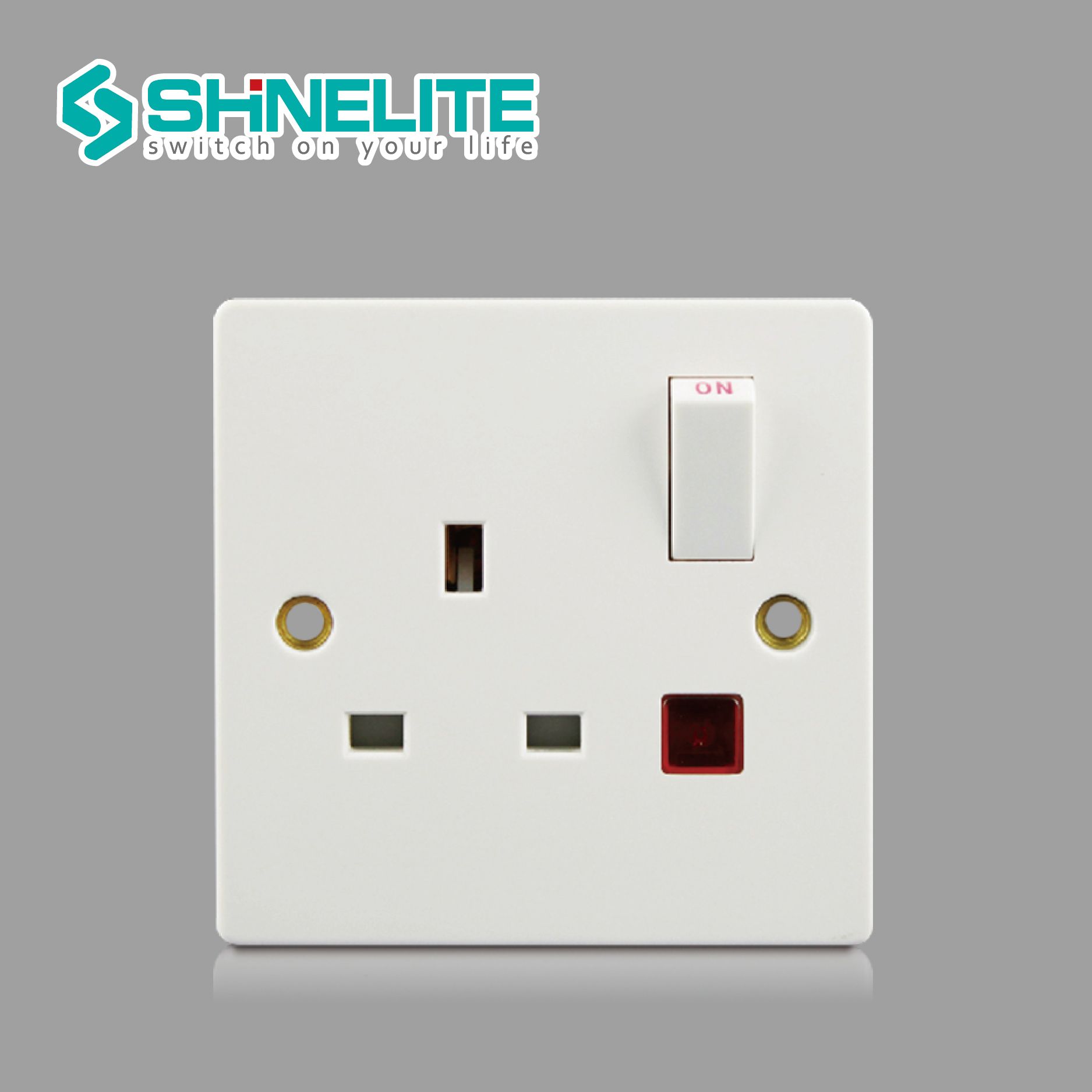 BS 1363 13A 1 Gang Wall Socket with Neon