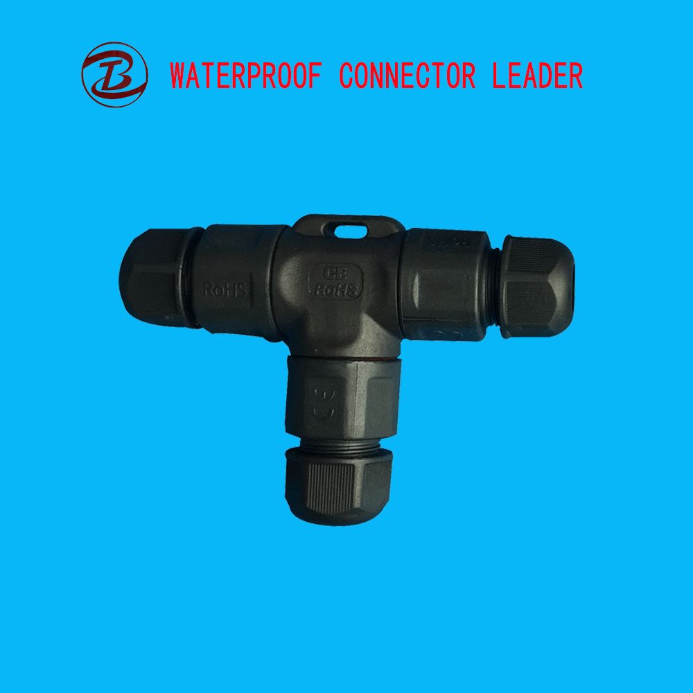 3 Way Black White T-Type Power Connector Cable