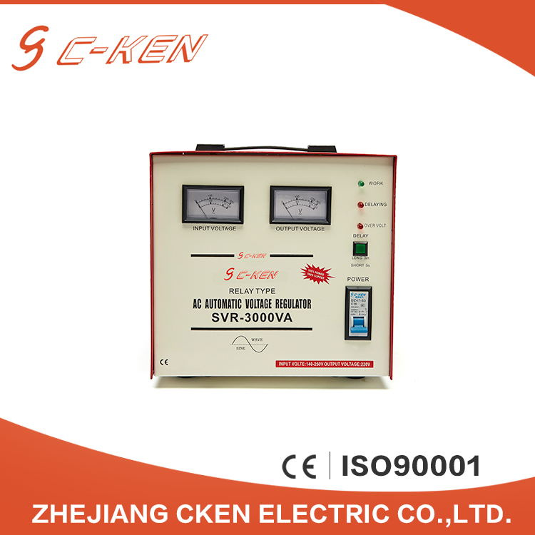Hot Sale Single Phase 3kw AVR Stabilizer 3000 Watt Automatic Voltage Stabilizer for Refrigerator Air Conditioner