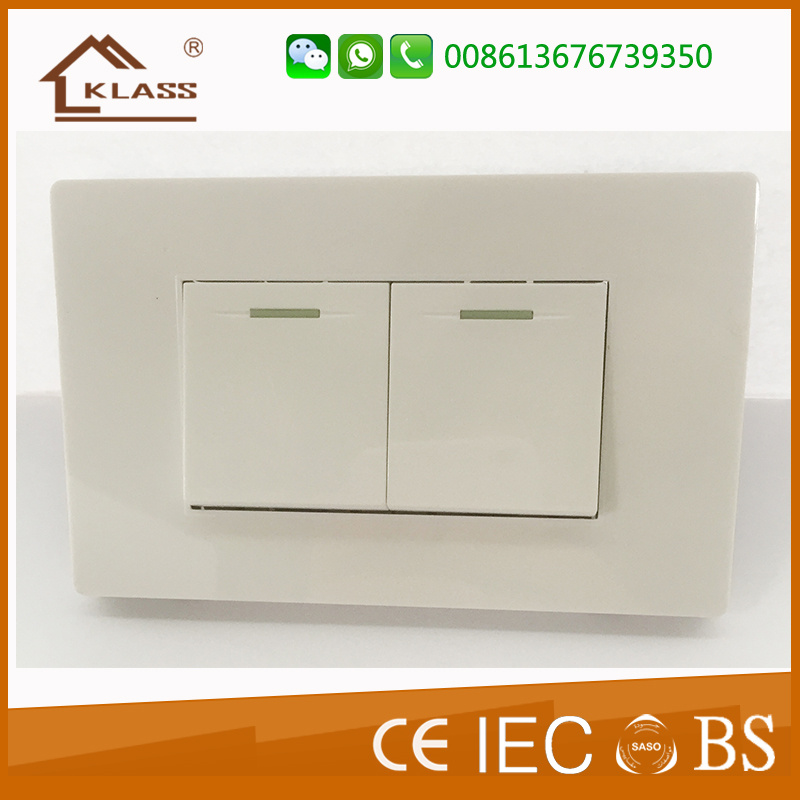 American Standard 2 Gang 2 Way Electrical Wall Light Switch