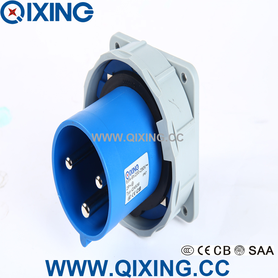 Qixing Panel Mounted Plug 230V 63A 3p 6h