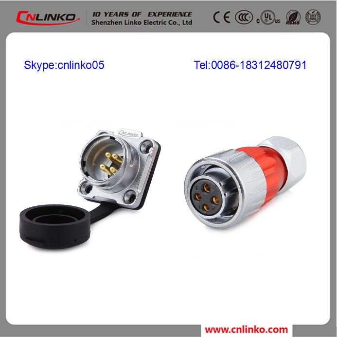 Waterproof Wire Connector Insulated 4 Pin Aviation Connector