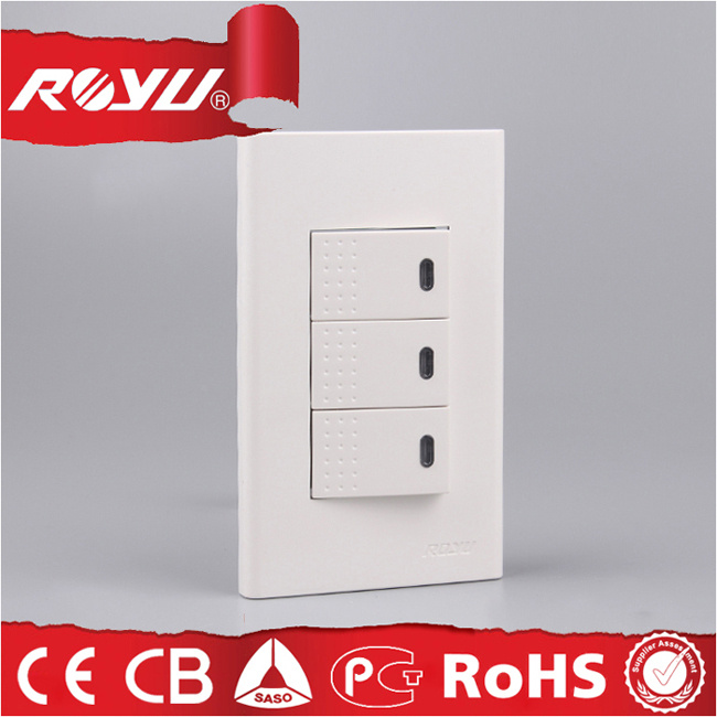 120 Type 16A Wide Series 3 Gang Push Button Switch